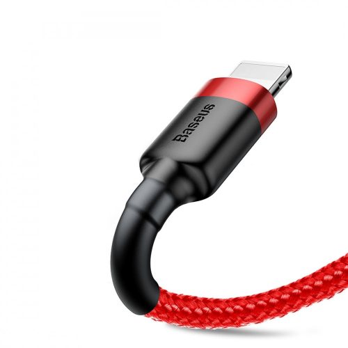 Prémiový kábel Apple Baseus - 0.5 meter, nabíjanie 2,4 Amp, kryt s guľkami - červená