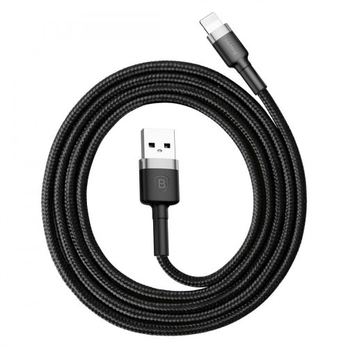Prémiový kábel Apple Baseus - 1 meter, nabíjanie 2,4 Amp, kryt s guľkami - čierny