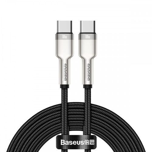 Baseus Calufe USB typu C - 100 cm, 20 ampéry, nabíjanie 100 W, kovová hlava, kryt s korálkami - čierny