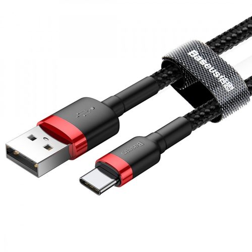 Prémiový kábel USB-Type C, Baseus - 1 meter, nabíjanie 3 Amp, kryt s guľkami - čierna