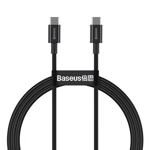 Baseus CATYS-B01 – 100W, dátový kábel rýchleho nabíjania USB Type-C na USB Type-C, dĺžka kábla: 1m – čierny
