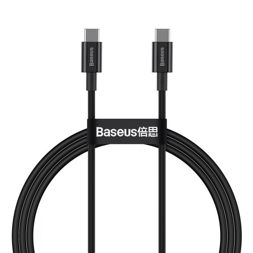 Baseus CATYS-B01 – 100W, dátový kábel rýchleho nabíjania USB Type-C na USB Type-C, dĺžka kábla: 1m – čierny