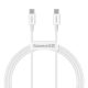 Baseus CATYS-B02 – 100W, dátový kábel rýchleho nabíjania USB Type-C na USB Type-C, dĺžka kábla: 1m – biely