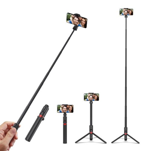 Selfie stick, tripod + extra dĺžka - BlitzWolf® BW-BS10 Plus dlhý 1300 mm, s výsuvným stojanom, skrytými nohami, odnímateľným diaľkovým ovládaním