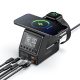 BlitzWolf® BW-FW10 – 240W stolná rýchlonabíjačka a budík, 6 USB nabíjacích portov (Type-C a USB-A) + bezdrôtové nabíjanie