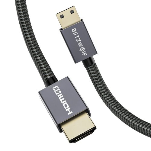BlitzWolf® BW-HDC4 – kábel HDMI na Mini HDMI – 1,2 metra, 4K*2K@60Hz, 18Gbps, pozlátené hlavy, kevlarový kryt