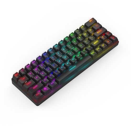 Mechanical Gaming Keyboard BlitzWolf BW-KB1 - osvetlenie RGB LED, káblové a bezdrôtové, IPX4 - čierna