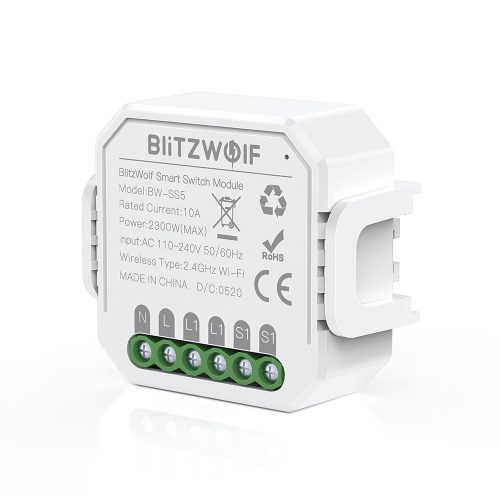Blitzwolf® BW-SS5 - 2-cestný SMART ovládač - ovládanie aplikácií, časovanie, hlasové ovládanie. Integrácia Amazon Echo, Google Home a IFTTT