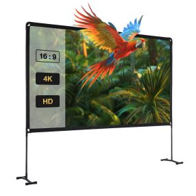   BlitzWolf® BW-VS9 -120-palcové projekčné plátno so stabilným stojanom. 4K rozlíšenie 16:9, skladacie, proti vráskam