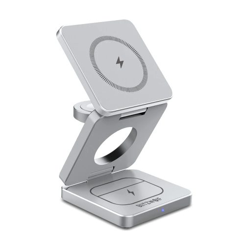 BlitzWolf® BW-iw30 – Bezdrôtová nabíjacia stanica 3v1 – Na bezdrôtové nabíjanie telefónu + hodiniek + slúchadiel