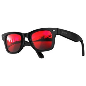   BlitzWolf® BW-AG1 - SMART okuliare s červenou povrchovou úpravou šošoviek - srdcová frekvencia, krvný kyslík, AI prekladač, IP66, HiFi