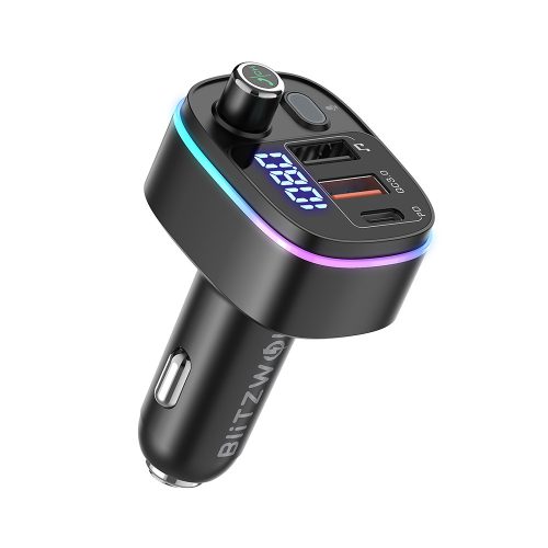 BlitzWolf® BW-BC2 - USB zapaľovač do auta a FM vysielač