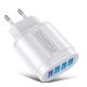 BlitzWolf® BK-385 - 4 porty USB-A, 48W nástenná rýchlonabíjačka - pre rýchle nabíjanie telefónov Android a Apple - Biela