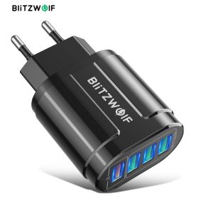   BlitzWolf® BK-385 - 4 porty USB-A, 48W nástenná rýchlonabíjačka - pre rýchle nabíjanie telefónov Android a Apple