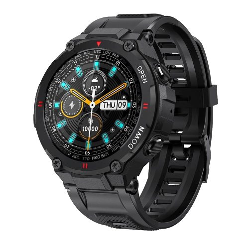 Smart watch Blitzwolf® BW-AT2C (čierna) so zabudovaným mikrofónom a reproduktorom s nespočetnými funkciami režimu činnosti