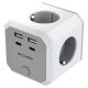 BlitzWolf® BW-EC2 - USB nabíjačka a rozbočovač na stenu: 4x 230V + 2xUSB-A & 2x USB-C nabíjacie porty