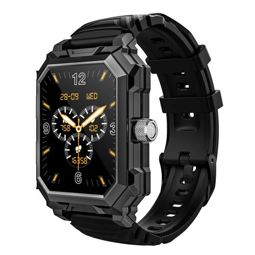 Blitzwolf® BW-GTS3 bluetooth smart hodinky - telefonovanie s hodinkami, pripomienky, meranie krvného kyslíka a krvného tlaku, IP69 vodotesné - čierne