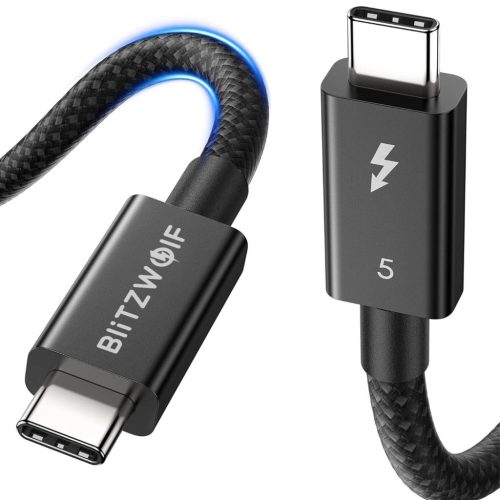 BlitzWolf® BW-HCD8 – USB Type-C - Type-C Thunderbolt5 kábel – dĺžka 50 cm, nabíjací výkon 240 W, prenos dát 120 Gb/s - 50cm