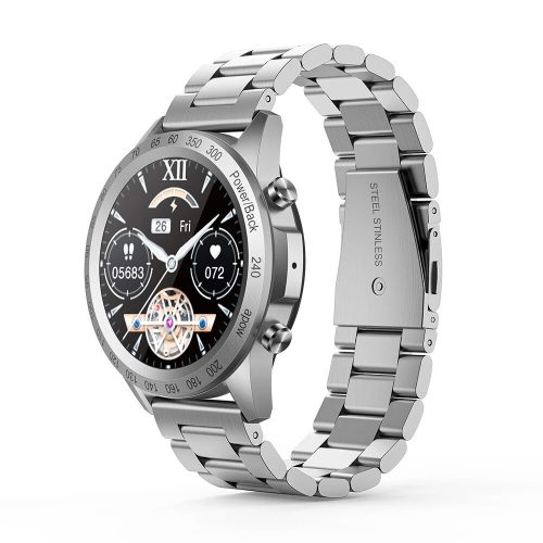 Blitzwolf® BW-HL4 (striebro) bluetooth inteligentné hodinky - kovový remienok, IP67, pripomenutie hovoru a správy, prehrávanie hudby, režim Muti-sport, zdravotné údaje