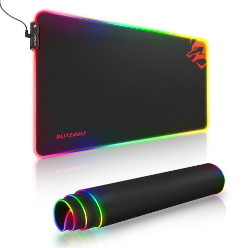 Blitzwolf BW-MP1 - vodeodolná, podsvietená RGB, protišmyková podložka pod myš s 10 rôznymi svetelnými efektmi, rozmer: 800x400x5