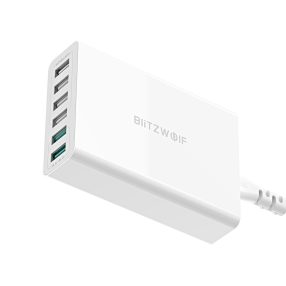   BlitzWolf® BW-S15 nástenná USB nabíjačka 60W / 6 port (2x QC3 + 4 norm. port)