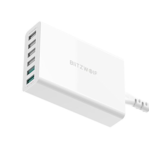 BlitzWolf® BW-S15 nástenná USB nabíjačka 60W / 6 port (2x QC3 + 4 norm. port)