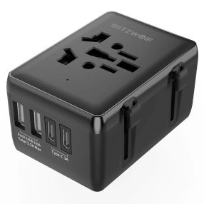   BlitzWolf® BW-EC1 - Stolová nabíjačka a rozdeľovač napájania: 4x 230V + 2xUSB-A & 2x USB-C nabíjacie porty