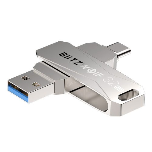 BlitzWolf® BW-UPC2 - USB Type-C a USB-A pripojenia: Pen drive na prenos dát medzi stolným počítačom a telefónom - Hliníkové puzdro, 32 GB