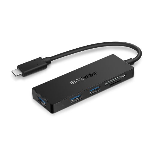 USB 3.0 Type C + SD/TF Card USB3.0 Hub - BlitzWolf® BW-TH3 4-palcový dátový rozbočovač typu C od USB3.0 s rýchlou prenosovou rýchlosťou, funkciou OTG, širokou kompatibilitou a bezpečnostnou ochranou
