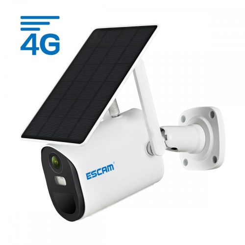 ESCAM QF490 - IP kamera so 4G SIM kartou + solárny panel: 1080P HD, vonkajšia, farebné nočné videnie, obojsmerné audio, IR 20m