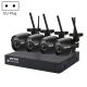 ESCAM WNK204 - 4 ks WiFi IP kamera kamera + centrálna jednotka (NVR): kovové puzdro, 1080P, obojsmerné audio, 20m nočné videnie, detekcia pohybu + človeka, IP66 vodotesnosť