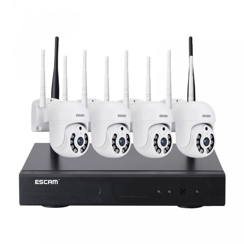 ESCAM WNK714 - 4 kovové puzdro, vonkajší WiFi IP dome kamerový systém: 1080P, farebné nočné videnie, detekcia pohybu, obojsmerný zvuk, IP66