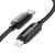 ESSAGER ES-X57 – 1 meter, kábel USB Type-C – Lightning. Digitálny displej, nabíjanie 29 W, perleťový látkový kryt.