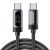 ESSAGER ES-X64 – 1 metre, kábel USB Type-C - Type-C. Digitálny displej, nabíjanie 100 W, perleťový látkový kryt.