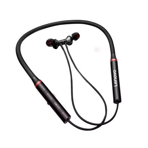 Lenovo HE05X II Generation – Športová náhlavná súprava Bluetooth na krk s filtrom hluku, hlboké basy, 10 hodín prevádzky – čierna