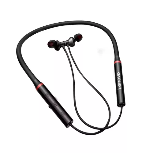 Lenovo HE05X II Generation – Športová náhlavná súprava Bluetooth na krk s filtrom hluku, hlboké basy, 10 hodín prevádzky – čierna