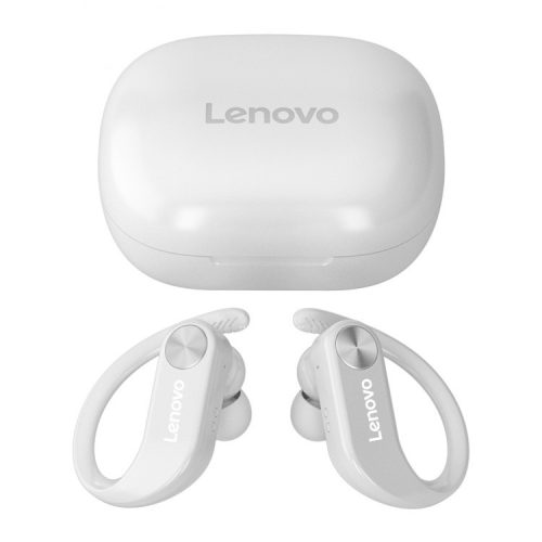 Bezdrôtové športové slúchadlá Lenovo LivePods LP7 biely - Earhook, BT5.0, vodotesné IPX5, 8 hodín používania