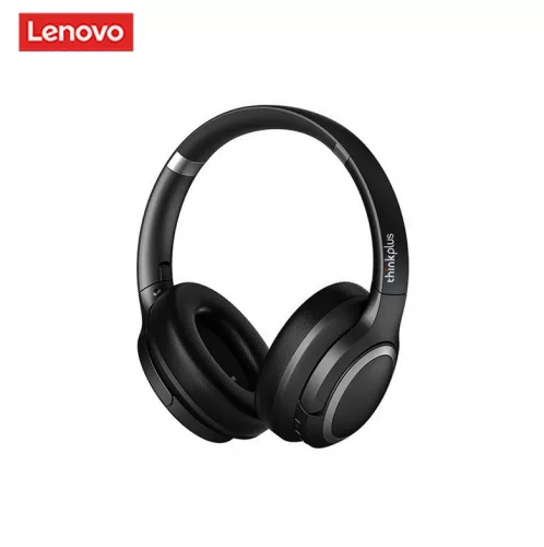 Bluetooth slúchadlá Lenovo® TH40 – ANC: aktívne potlačenie hluku, 40 mm reproduktory, 20 hodín používania – čierne