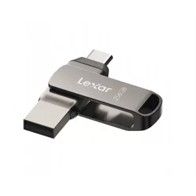   Lexar® JumpDrive® D400 USB 3.1 Type-C dvojslotový kovový USB kľúč – pre telefón aj počítač. Hliníkové puzdro, 256 GB