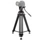 PULUZ Profesionálny stojan na fotoaparát + hlava pre DSLR / SLR fotoaparáty - hliníkový rám, vysoká nosnosť: 10kg, výškovo nastaviteľná medzi 90-170cm