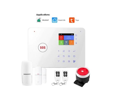 Súprava bezpečnostného alarmu RSH® SK03 Smart Home s ovládaním APP - GSM + WiFi pripojenie, batéria, 2ks senzor