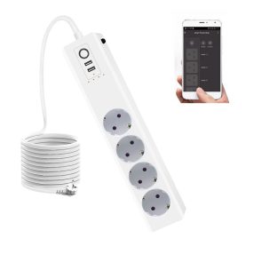  RSH® WT012-EU – INTELIGENTNÁ predlžovačka: 4x samostatne ovládateľné zásuvky + 2x USB nabíjačka. Ochrana proti prepätiu.