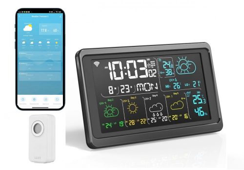 RSH® Weather01 WiFi - Inteligentná meteorologická stanica. Teplota, vlhkosť, predpoveď počasia na 5 dní, UV index, budík