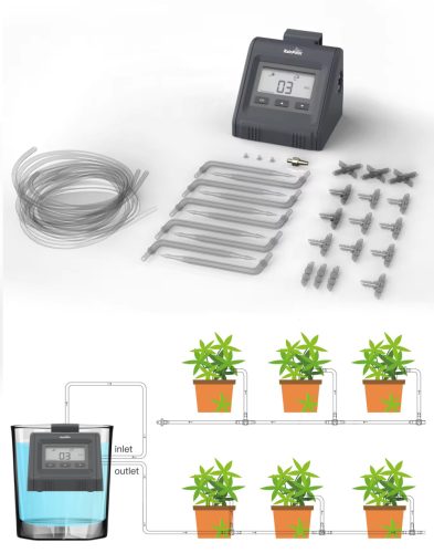 RainPoint® IK10P - Vnútorný mikro kvapkový zavlažovací systém. Manuálne nastavenie časovania, prevádzka USB alebo batérie