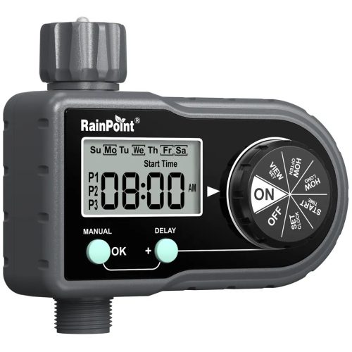 RainPoint® ITV101P - zavlažovací ventil na montáž na záhradný kohútik - plánovacia doba 1 týždeň, prevádzka na batérie 2x AAA