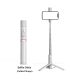 Q12s - Statív a selfie tyč - odnímateľné diaľkové ovládanie Bluetooth | dĺžka 750 mm | LED osvetlenie a blesk | silný hliníkový predstavec