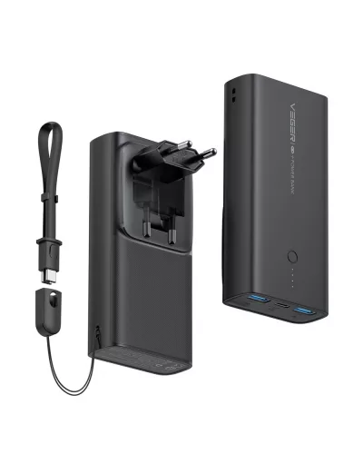 Veger ACE100 - prvá power banka a nástenná nabíjačka dva v jednom - 10000 mAh - LED indikátor nabíjania, PD 20W nabíjací výkon