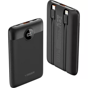   Powerbanka Veger C11 – 10000mAh – vstavané káble, LED indikátor nabíjania, 3x výstup pre rýchle nabíjanie (22,5 Watt)