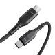 Veger CC01 – 60W USB Type-C – USB Type-C kábel – 120 cm, 60W nabíjanie, perleťový látkový obal – čierny