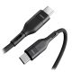 Veger CC02 – 100W USB Type-C – USB Type-C kábel – 150 cm, 100W nabíjanie, perleťový látkový obal – čierny